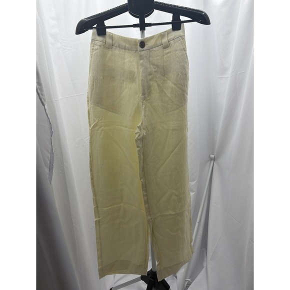 a new day Pants - A New Day Womens High-Rise Wide Leg Pants Pale Yellow Size 4 NWT